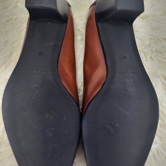 "BRUNO MAGLI "LEATHER, WOMEN'S HEELS (2" Pumps) - BLACK BROWN - Like New - Picture 5 of 14